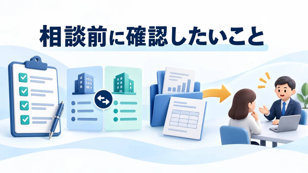 千羽リサーチへ相談する前に確認したいことを示す図