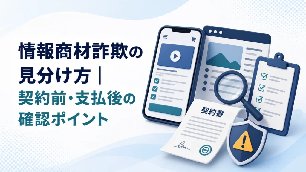 情報商材詐欺の見分け方7選｜契約前・支払後の対処と相談先【2026年】