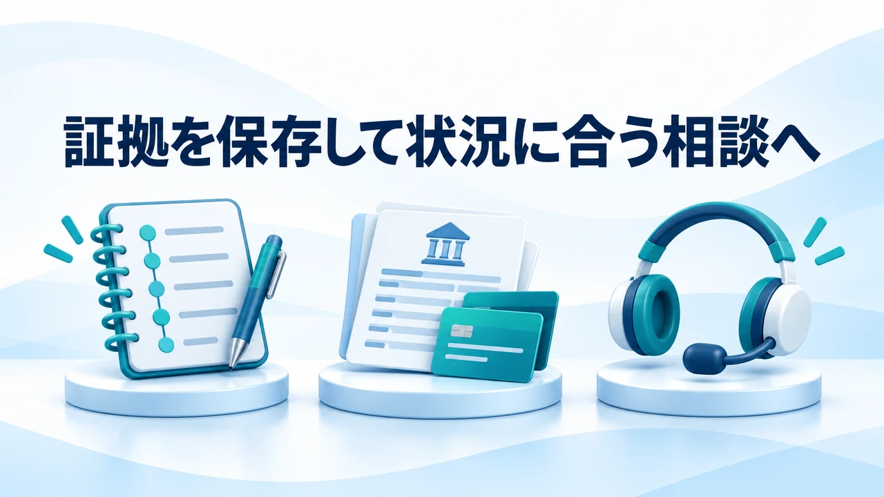 証拠を保存して状況に合う相談へ
