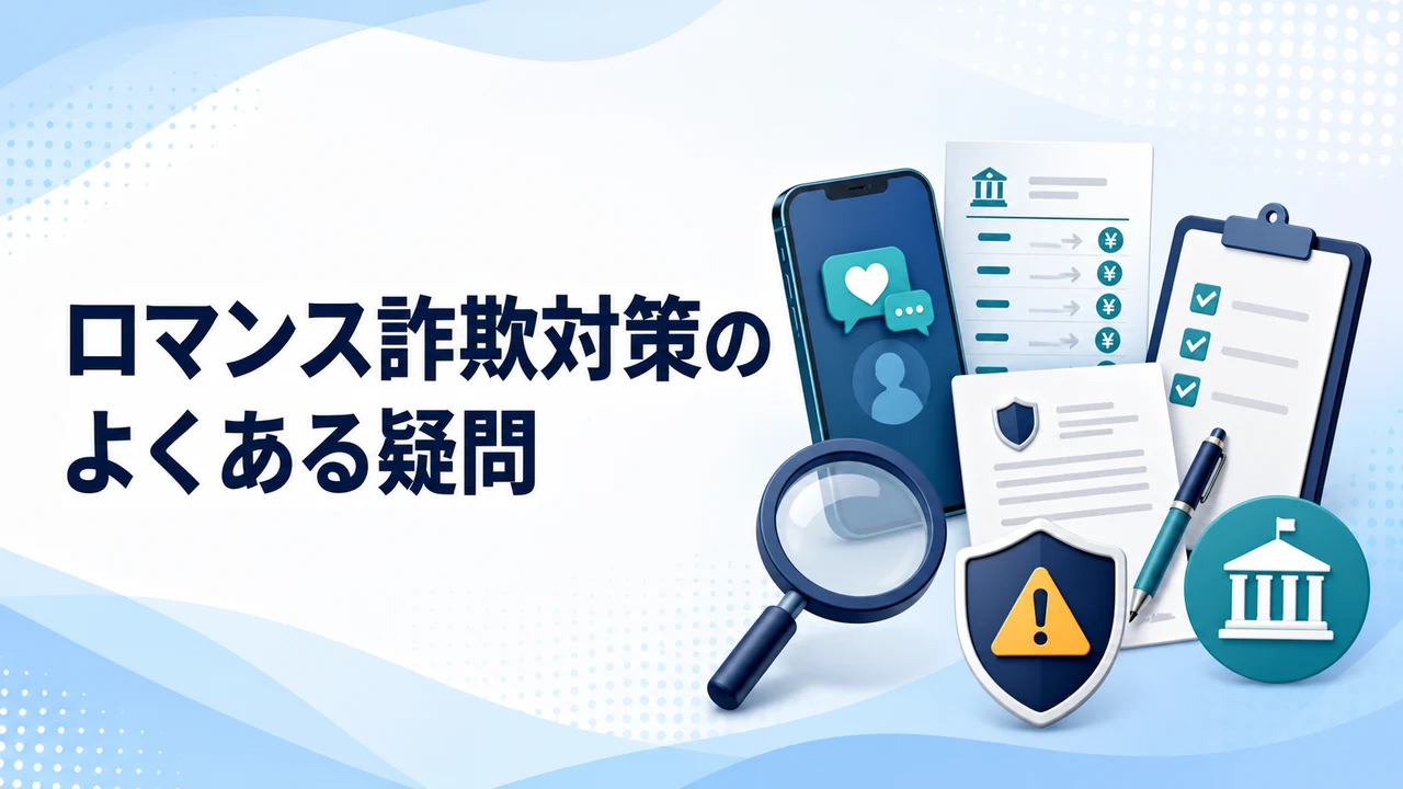 ロマンス詐欺の対策でよくある疑問を示す図