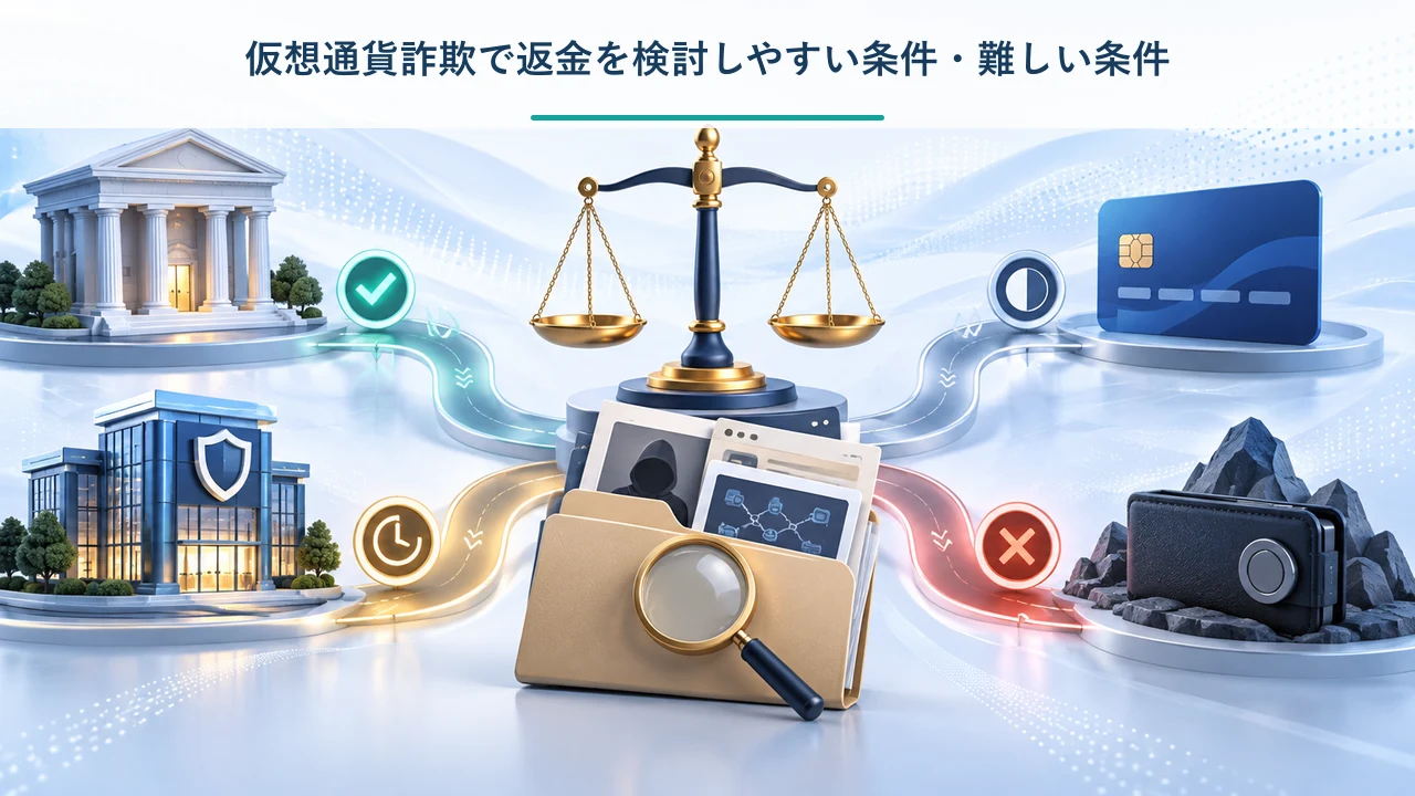 仮想通貨詐欺で返金を検討しやすい条件・難しい条件