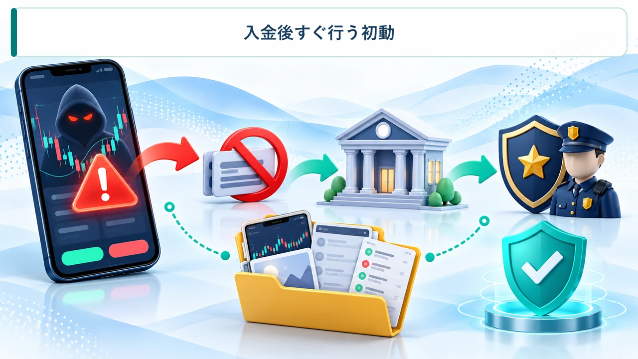FX詐欺アプリへ入金した直後の初動