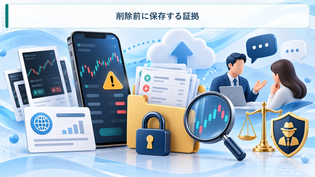 FX詐欺アプリを削除する前に保存する証拠