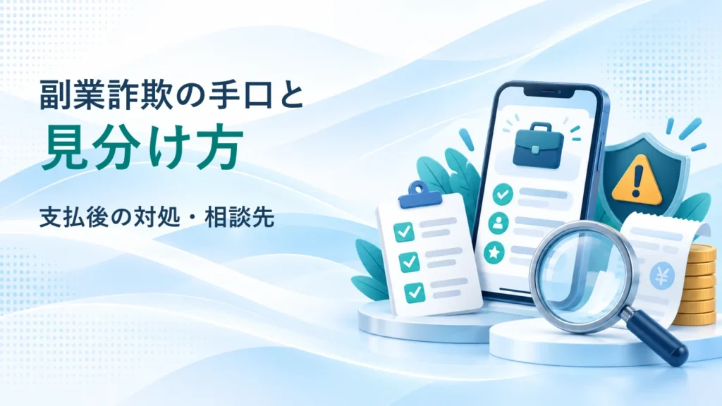 副業詐欺の手口と見分け方｜支払後の対処・相談先【2026年】