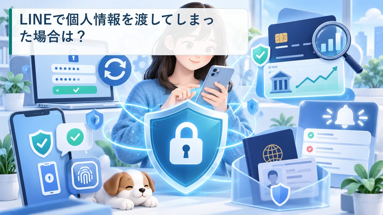 LINEで個人情報を渡した後のアカウント保護を示す図