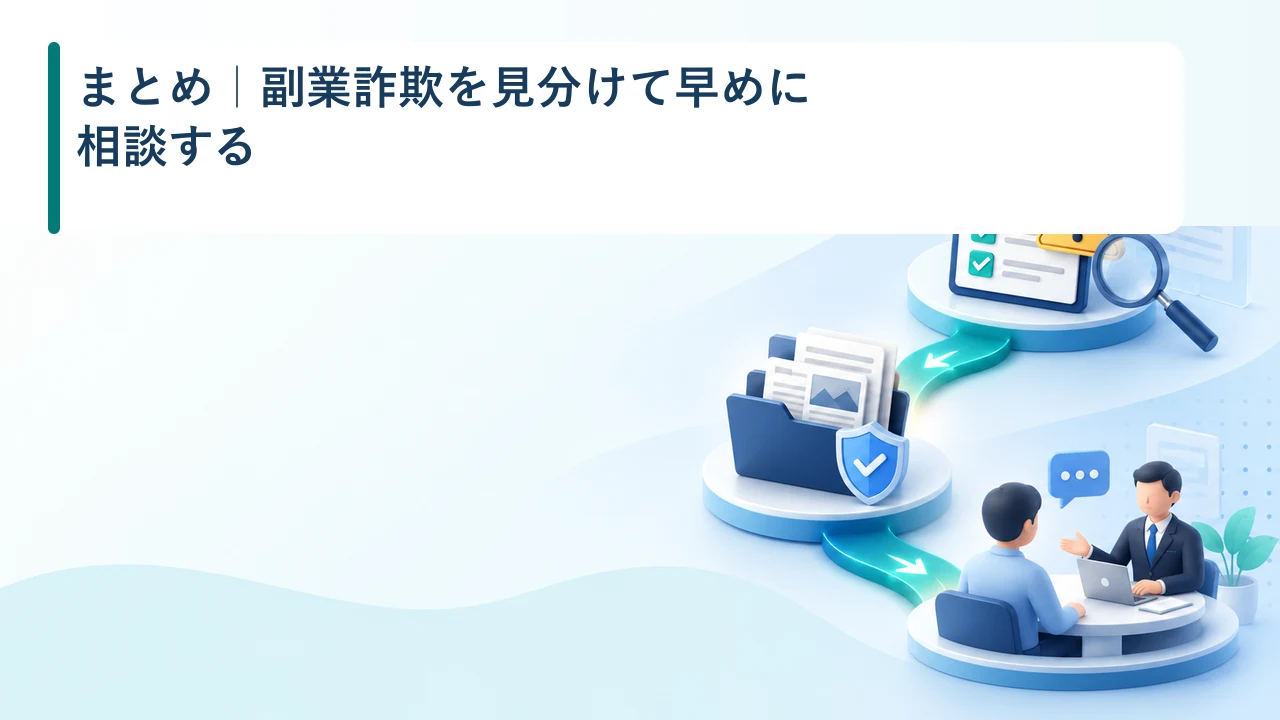 まとめ｜副業詐欺を見分けて早めに相談する