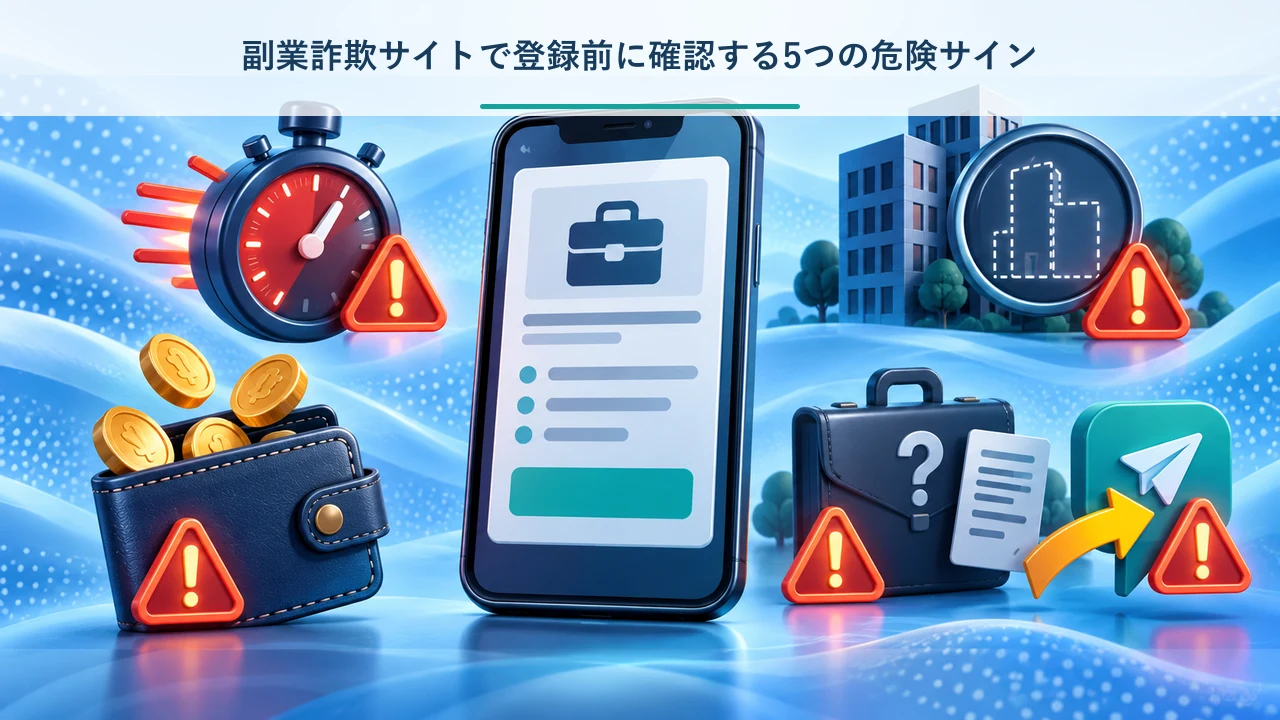 副業詐欺サイトで登録前に確認する5つの危険サイン