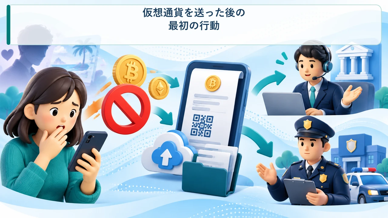 ロマンス詐欺で仮想通貨を送った後の最初の行動