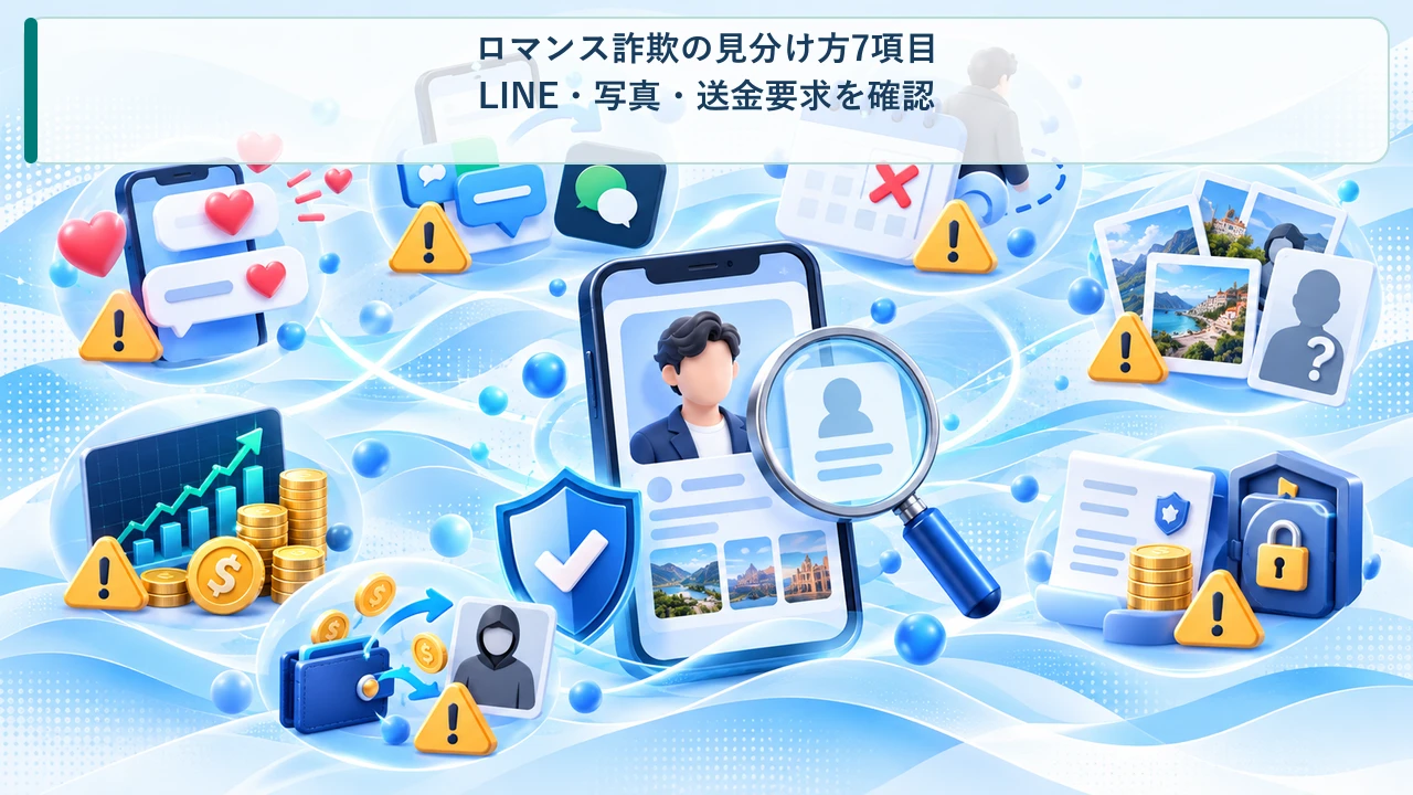 ロマンス詐欺の見分け方7項目とLINE・写真・送金要求の確認