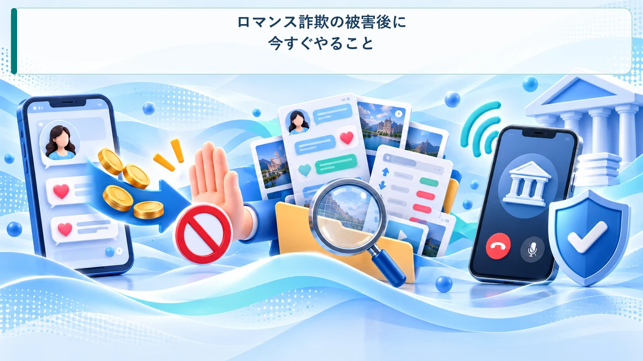 ロマンス詐欺の被害後に今すぐ行う対処