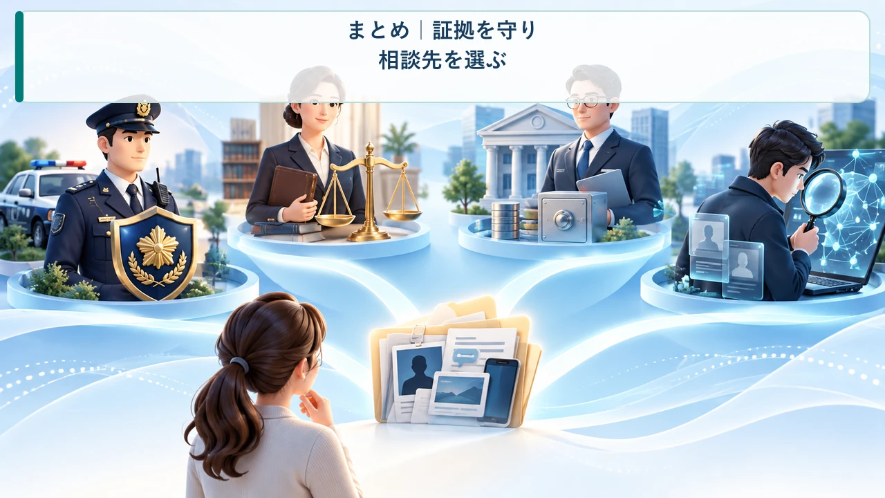 ロマンス詐欺の証拠を守り相談先を選ぶまとめ